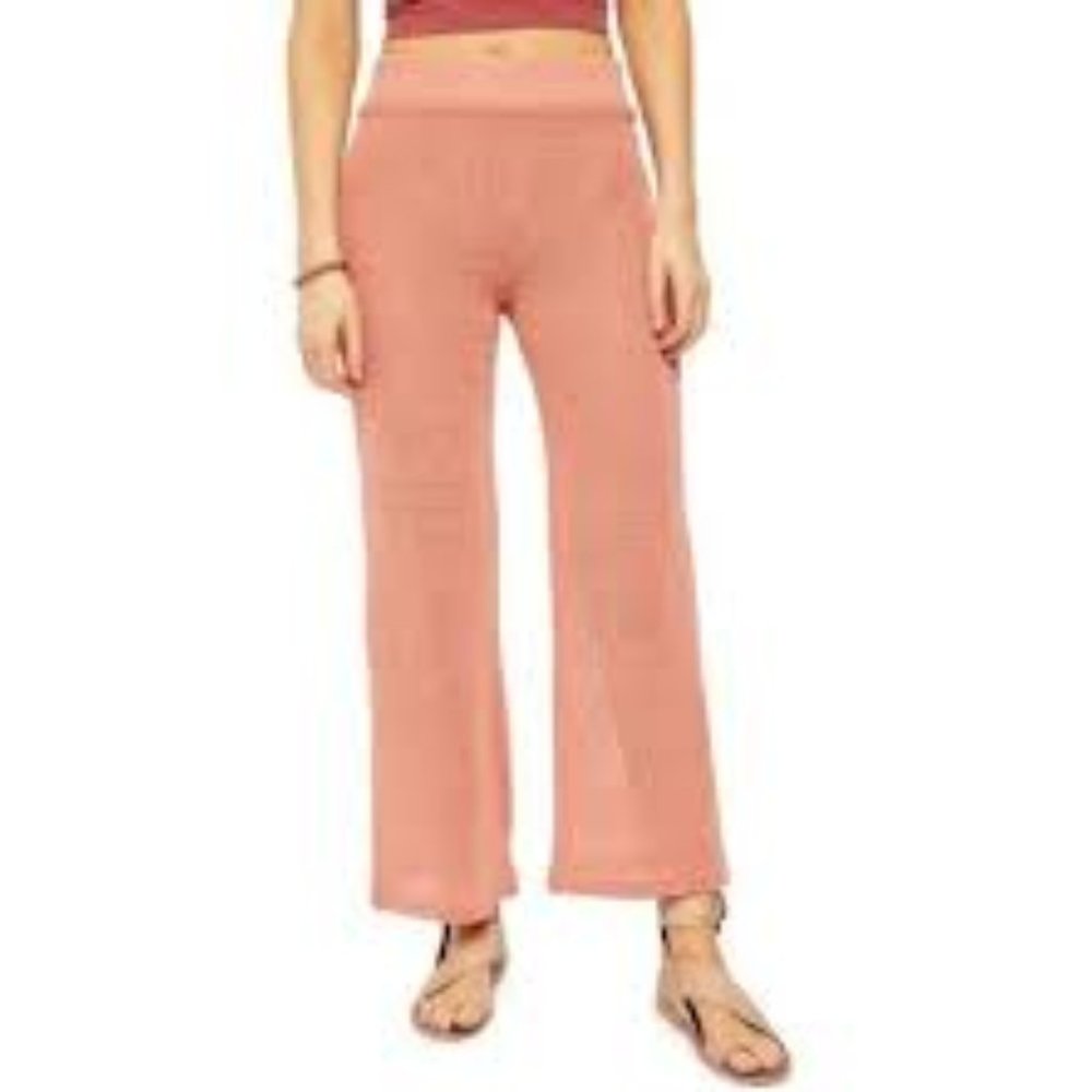 Free People Summer Nights Knit Pants Beach Cover-Up Cabanna Wear Rose Clay Large